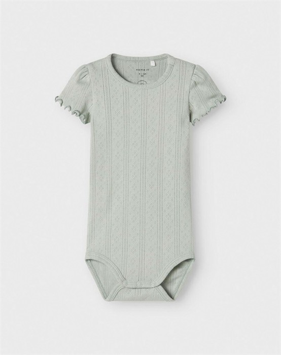 NBFJsilke SS Bodystocking - Aqua Gray